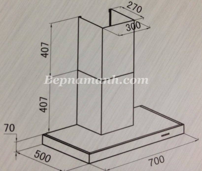 Mô hình máy hút mùi Batani BA-T7