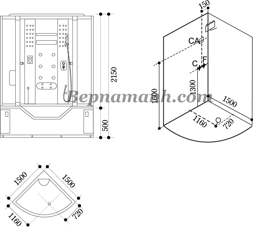 Mô hình của phòng xông hơi Govern JS-110P