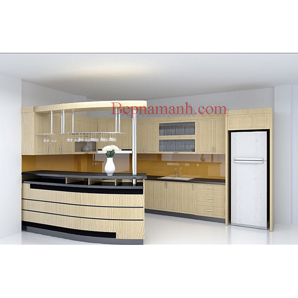 Tủ bếp Gỗ Veneer Sồi Nga 02