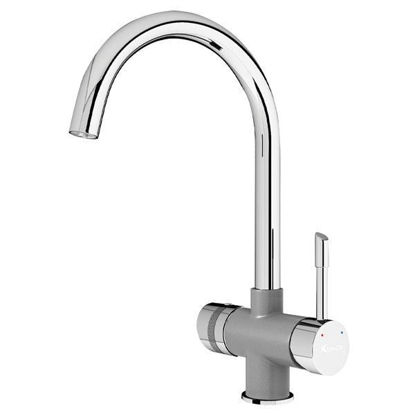 Vòi rửa chén bát 3 đường nước Konox Trim-Water Grey